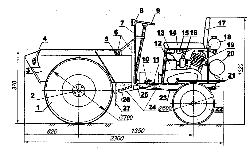 Схема сборки самодельного трактора